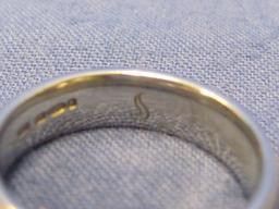Sterling Silver Band Ring – Made in England – Size 9.25 – Weight is 6.9 grams – Hand Engraved