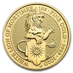 2020 1 oz British Gold Queens Beast The White Lion Coin (BU)