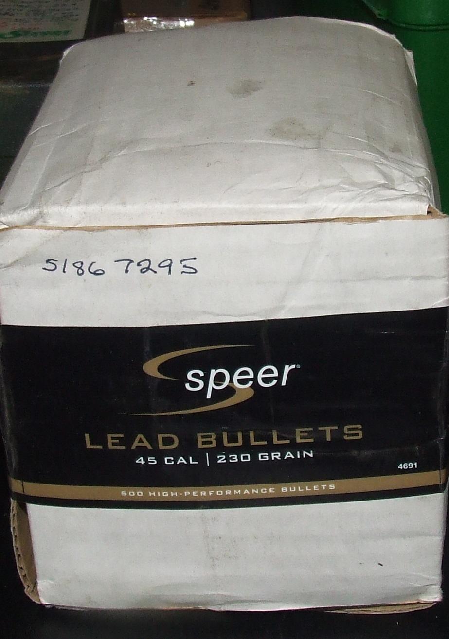500 Speer 45 ACP Lead Bullets