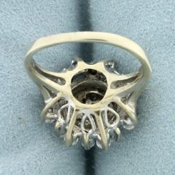 Diamond Cluster Snowflake Ring In 14k White Gold