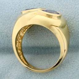 1.5ct Tw Tanzanite Two Stone Ring In 14k Yellow Gold