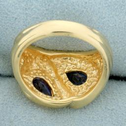 1.5ct Tw Tanzanite Two Stone Ring In 14k Yellow Gold