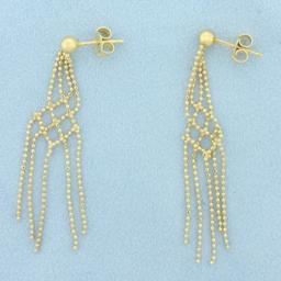 Italian Ball Bead Chandelier Earrings In 14k Yellow Gold