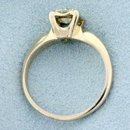 Vintage 1/2ct Diamond Solitaire Engagement Ring In 14k White Gold