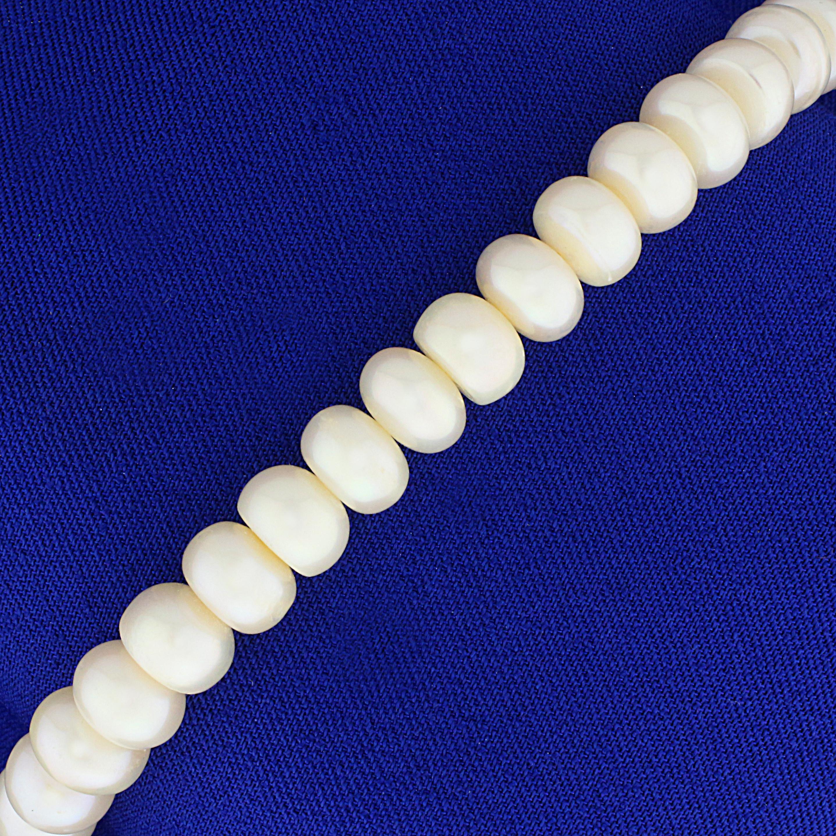 8.2mm Mabe Pearl Strand Necklace With 14k Yellow Gold Clasp
