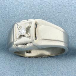 Vintage Diamond Wedding Or Engagement Ring In 14k White Gold
