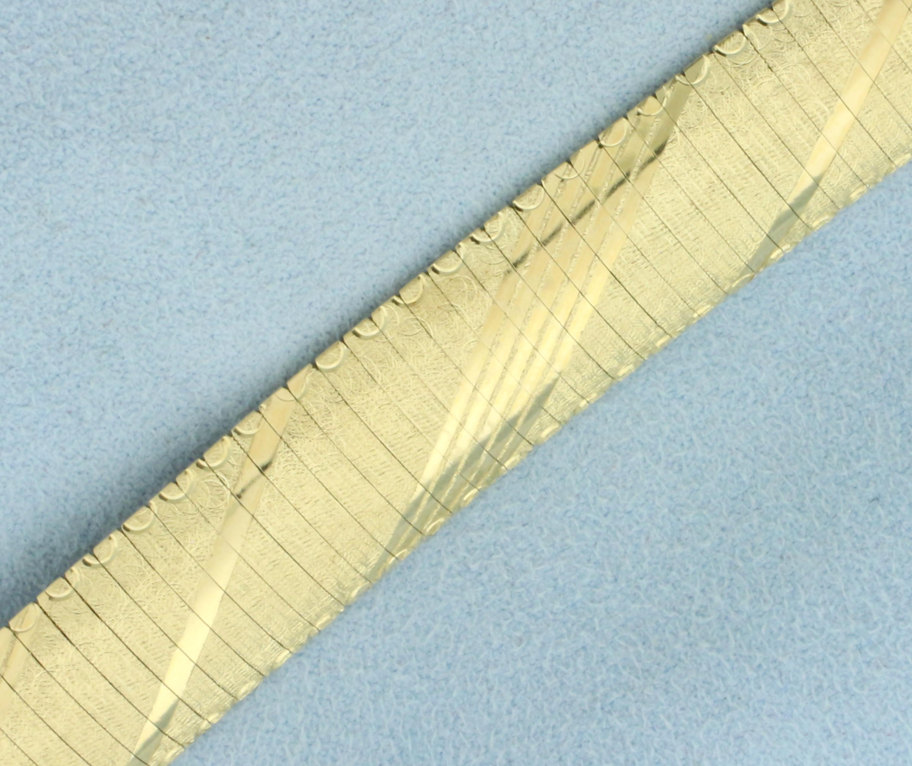 Italian Made Diamond Cut Bracelet In 14k Yellow Gold