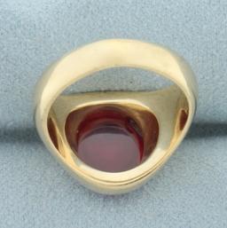 Lab Ruby Ring In 10k Yellow Gold