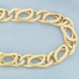 Italian 20.5 Inch Fancy Anchor Link Heavy Chain Link Necklace In 14k Yellow Gold
