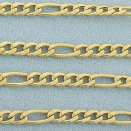18 Inch Figaro Link Chain Necklace In 18k Yellow Gold