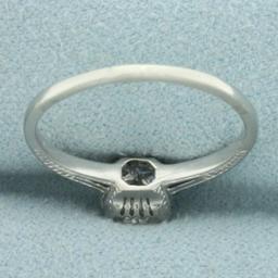 Antique Old European Cut Diamond Solitaire Ring In Platinum