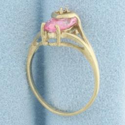 Morganite Heart Ring In 10k Yellow Gold