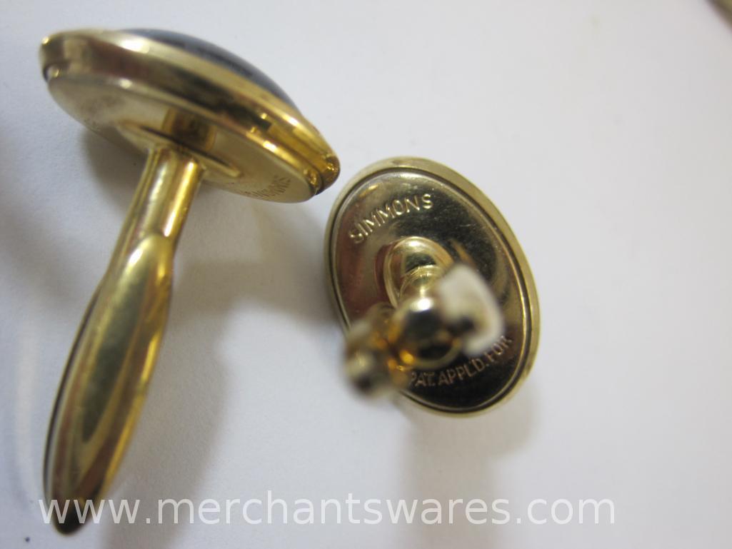Assorted Gold Tone Cuff Links from Simmons, Swank and more