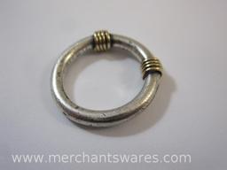 Silver Ring with Wrapped Accent, size 5, 5.5 g