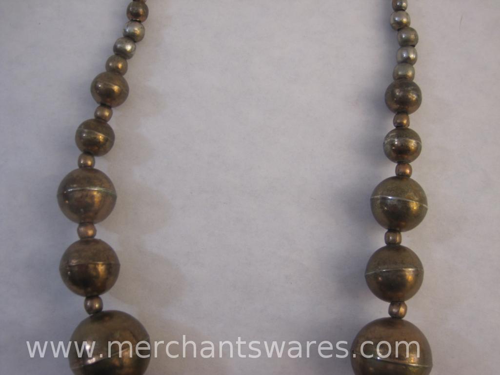 Chunky Brass Globe Necklace with Lia Sophia Gold Tone Necklace