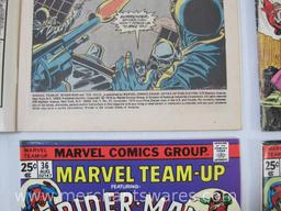 Four Marvel Team-Up Featuring: Spider-Man Comics, Issues No. 27, Nov 1974, No. 30, 36, 37 Feb, Aug,