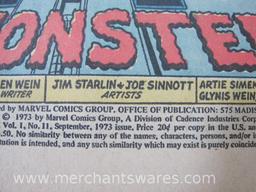 Marvel Feature Issue No. 11, 1st The Thing Solo Book, Artist: Starlin, Sept 1973, with Marvel