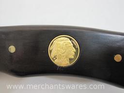 American Mint American West Gold And Silver Coin Collection American Gold Buffalo Bowie Knife in Box