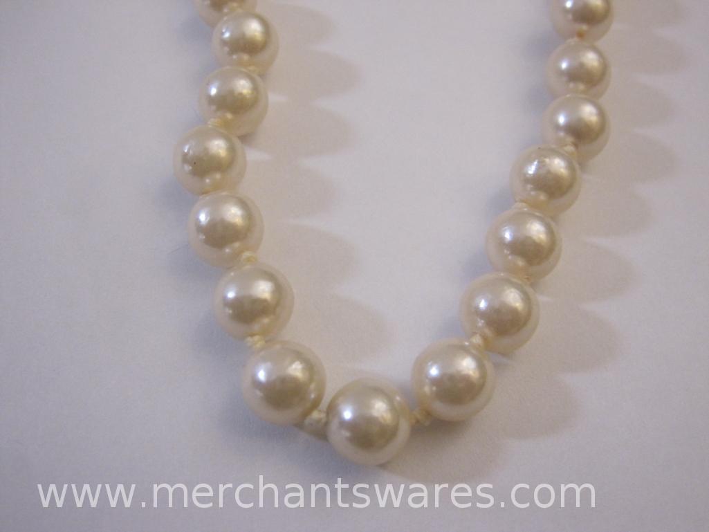 Faux Pearl Jewelry Including Monet Necklace with Pendant and Freshwater Pearl Strand, 6oz