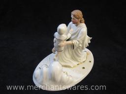 Lenox Footprints Jesus with Child Ceramic Figurine, 2 lbs 5 oz