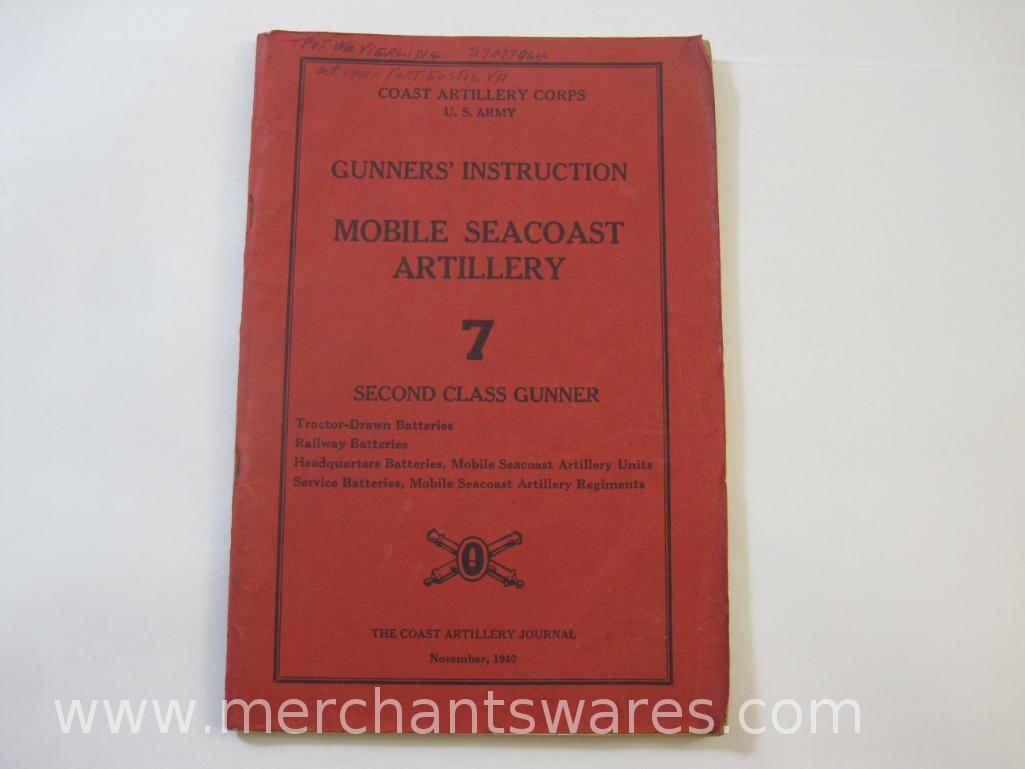 Two Coast Artillery Corps US Army Gunners' Instruction Mobile Seacoast Artillery including 7 Second