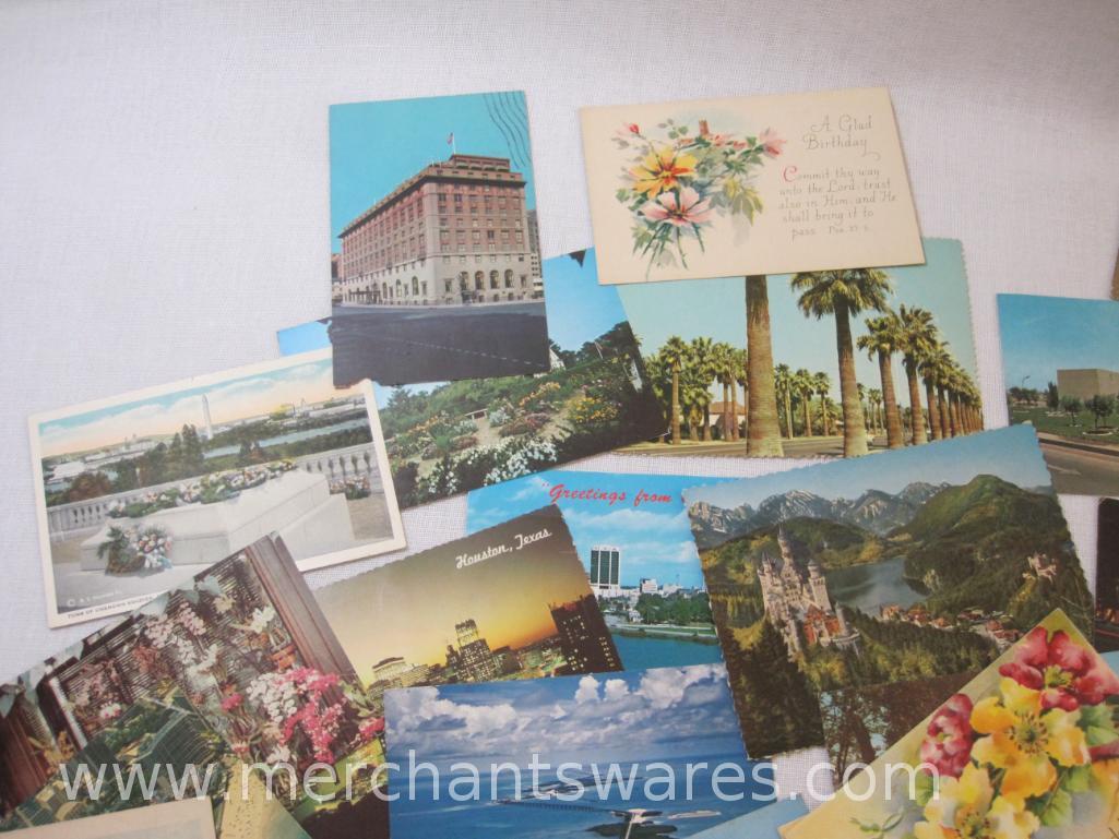 Vintage Postcards, Wildflowers of America, Various Travel Postcards, 1lb