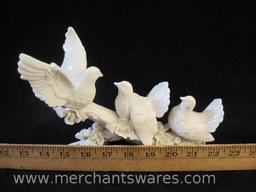 Paris Royal White Porcelain Doves on Branch Figurine, 1 lb