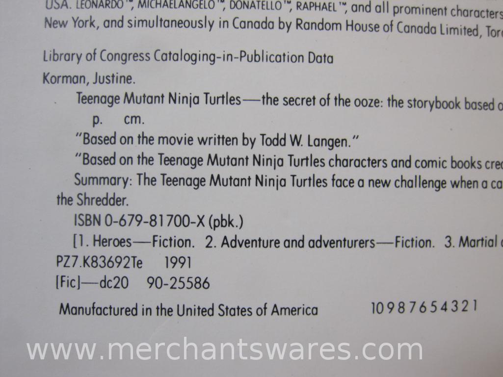 Teenage Mutant Ninja Turtles The Secret of the Ooze The Storybook Based on the Movie, 1991 Random