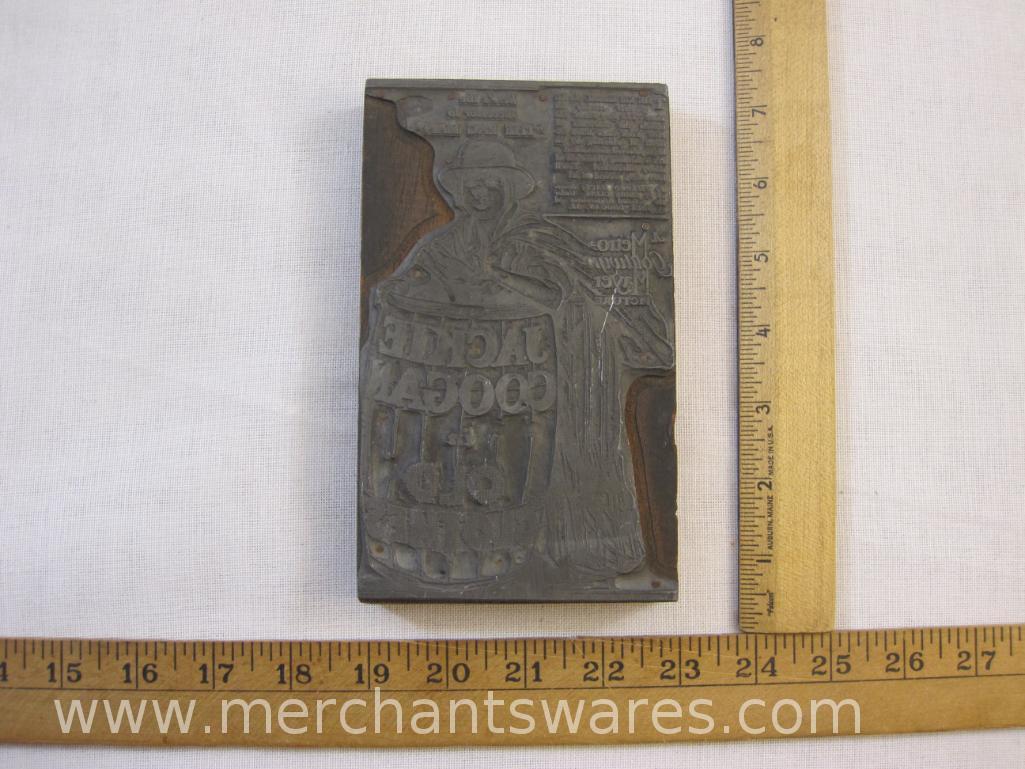 Vintage Jackie Coogan "The Rag Man" Printing Plate Block, played Uncle Fester in 1960s Addams Family