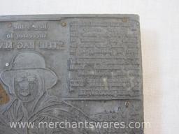 Vintage Jackie Coogan "The Rag Man" Printing Plate Block, played Uncle Fester in 1960s Addams Family