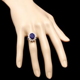 14k Gold 3.65ct Sapphire 0.60ct Diamond Ring