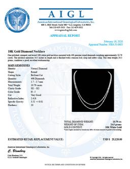 18K Gold 10.79ct Diamond Necklace
