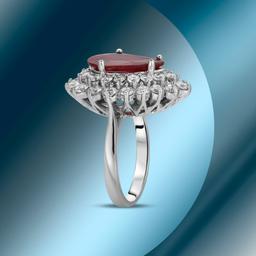 14K Gold 5.11cts Ruby & 2.62cts Diamond Ring