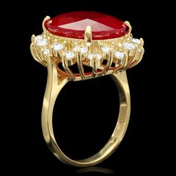 14k Yellow Gold 14ct Ruby 1.50ct Diamond Ring