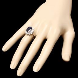 14k Gold 3.70ct Sapphire 0.70ct Diamond Ring