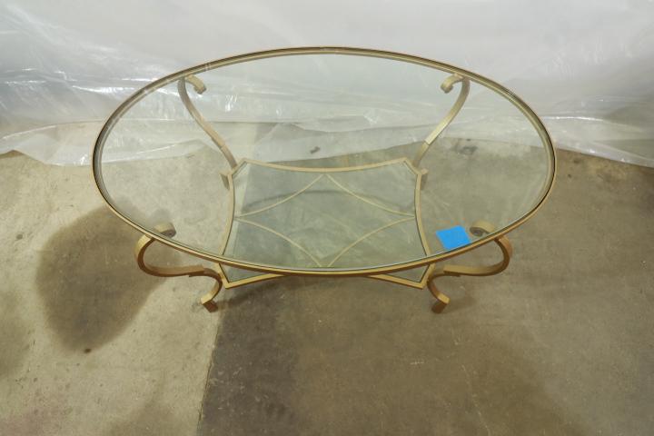 Metal Frame Glass Top Coffee Table