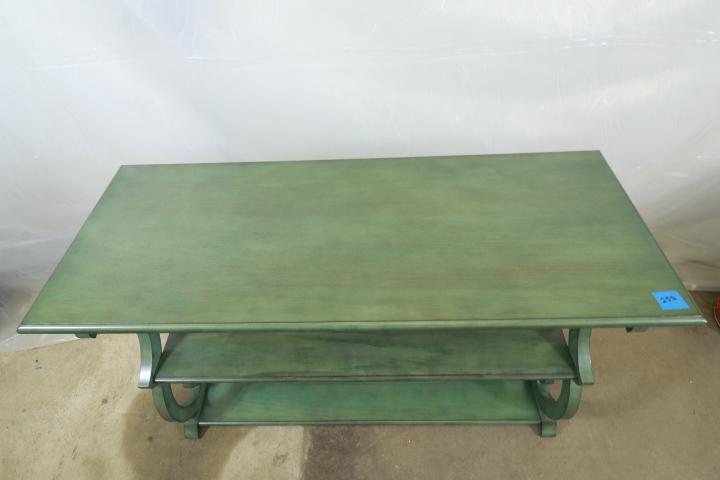 Green Painted Distressed Sofa/Hall Table