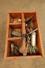 Wooden Tool Tray & Contents