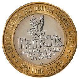 .999 Silver Harrah's Las Vegas, Nevada $10 Casino Limited Edition Gaming Token