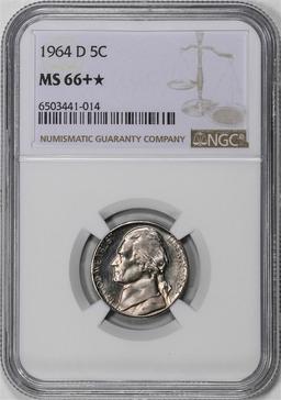 1964-D Jefferson Nickel Coin NGC MS66+* Star