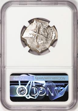 Shipwreck 1746P q Bolivia 4 Reales Silver Coin NGC AU Excavation Recovery