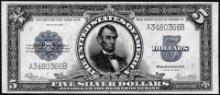 1923 $5 Porthole Silver Certificate Note