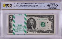 Pack 2017A $2 Federal Reserve STAR Notes San Francisco Fr.1941-L* PCGS Gem UNC 66PPQ