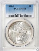 1891-S $1 Morgan Silver Dollar Coin PCGS MS62