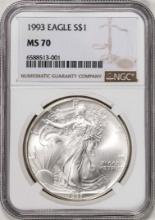 1993 $1 American Silver Eagle Coin NGC MS70