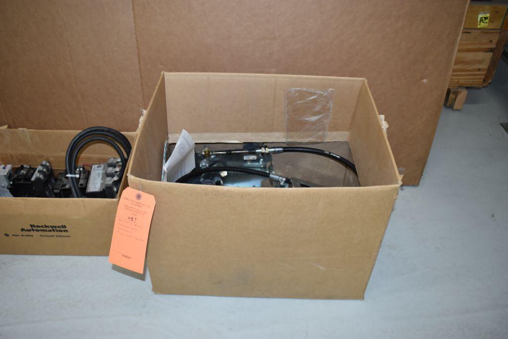 BOX WITH ALLEN-BRADLEY DISCONNECT SWITCH COMPONENTS,