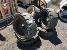 (6) Solid Tires w/8-Lug Rims.