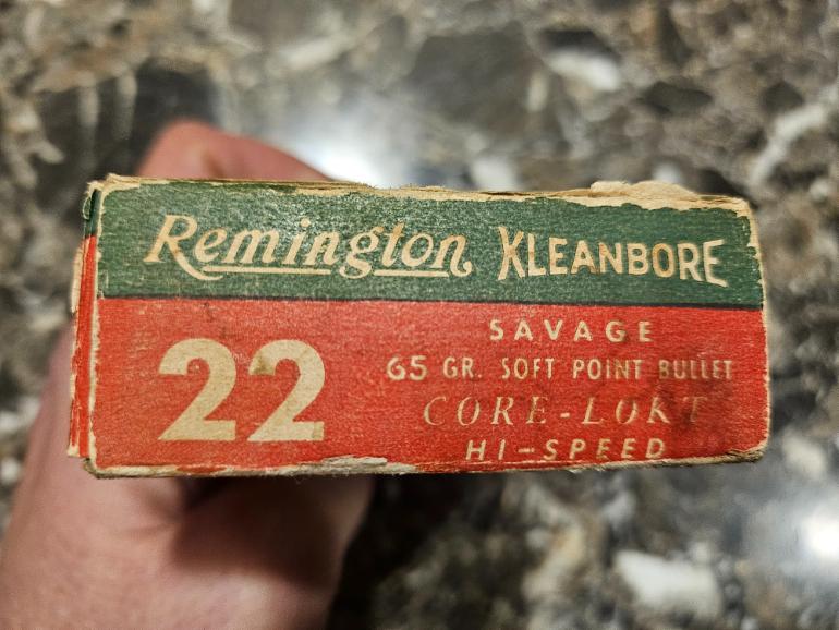 Remington Kleanbore 22 Savage Hi-Speed 65 Grain Soft Point Core-Lokt Bullet