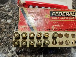 Mixed Lot of (2) Federal Rifle Cartridges 222 Remington 50 Gr. Amtech 38 SP 158 Gr Lead