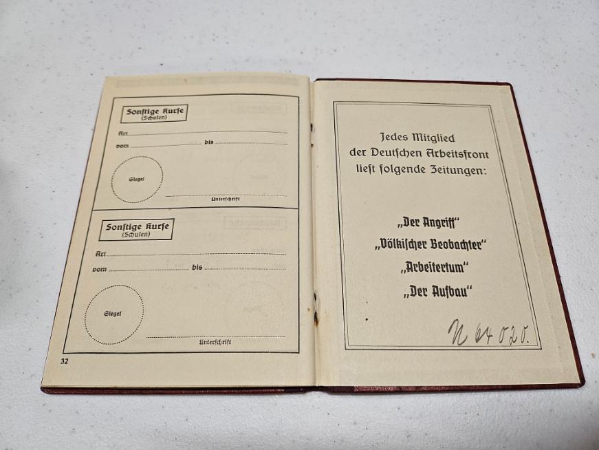 Nazi Germany Ghetto Note Book Arbeitsbuh w/ Stamps Writing